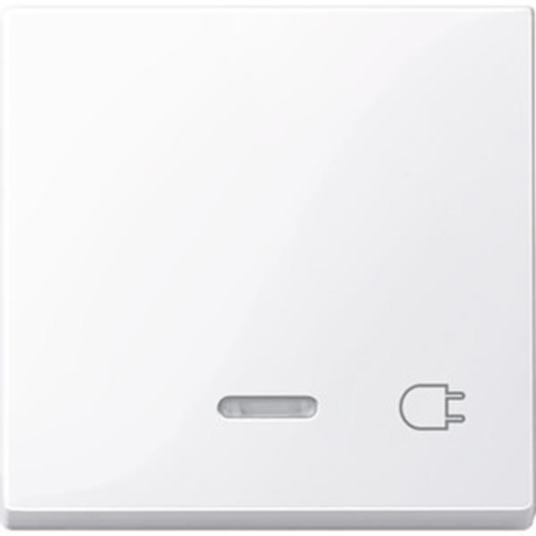 Merten Wippe mit Kontrollfenster und Aufdruck Steckdose, aktivweiß glänzend, Sys