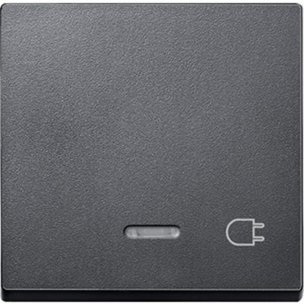 Merten Wippe mit Kontrollfenster und Aufdruck Steckdose, anthrazit, System M
