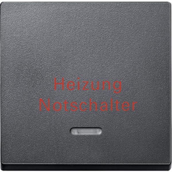 Merten Wippe mit Kontrollfenster und Aufdruck Heizungsnotschalter, anthrazit, Sy