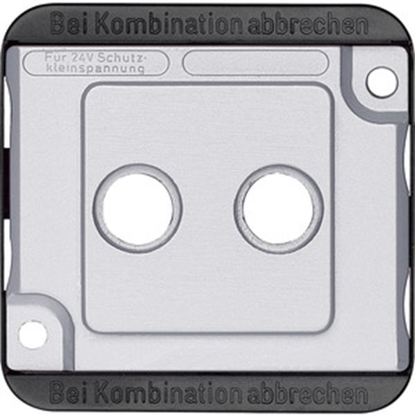 Merten Zentralplatte für Antennensteckdosen, mattsilber, PANZER