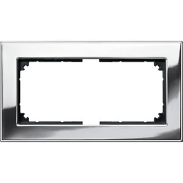 Merten M-PLAN-Metallrahmen, 2fach ohne Mittelsteg, Chrom