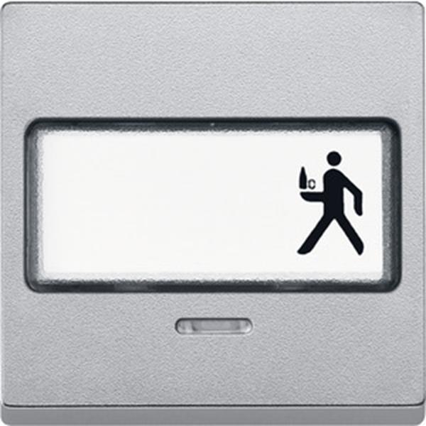 Merten Wippe mit Schriftfeld und Kontrollfenster, aluminium, System M