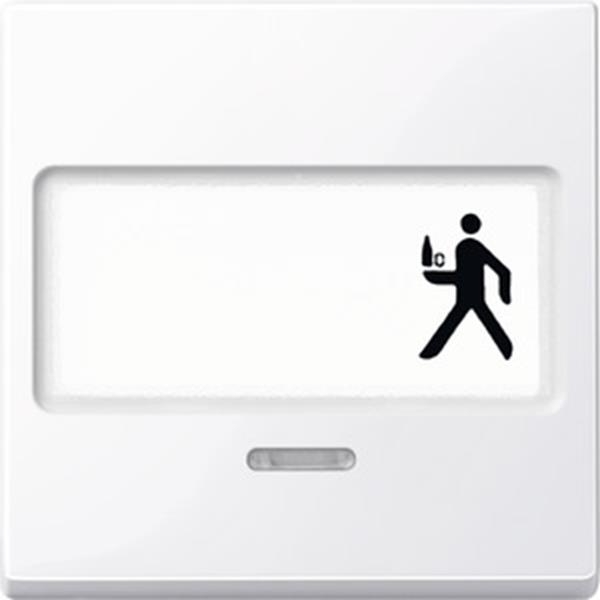 Merten Wippe mit Schriftfeld und Kontrollfenster, aktivweiß glänzend, System M