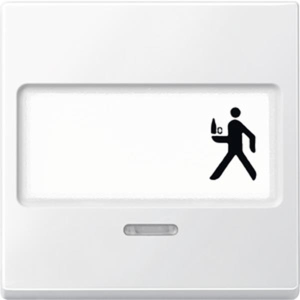 Merten Wippe mit Schriftfeld und Kontrollfenster, polarweiß, System M