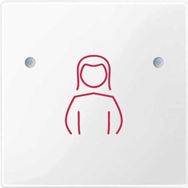 Merten Tastfläche 1-fach für Ruftaster, polarweiß glänzend, System M