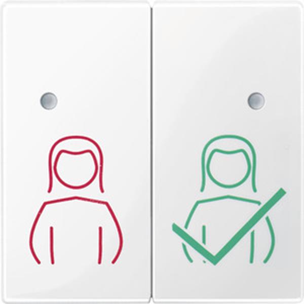 Merten Tastfläche 2-fach für Ruf-Abstelltaster, polarweiß glänzend, System M