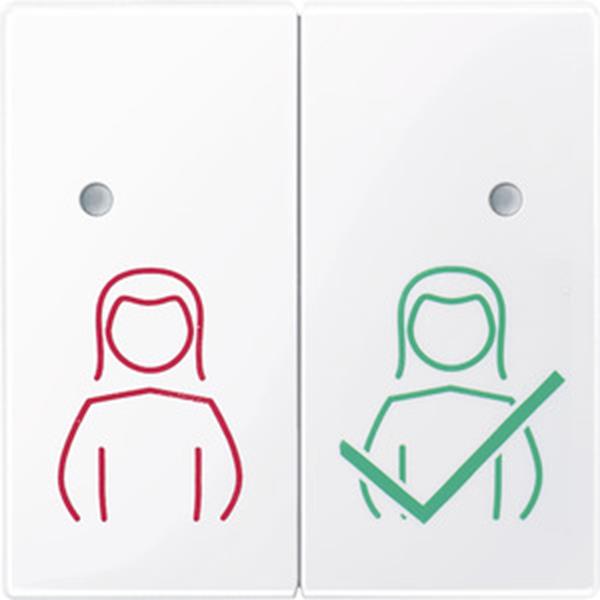 Merten Tastfläche 2-fach für Ruf-Abstelltaster, aktivweiß glänzend, System M