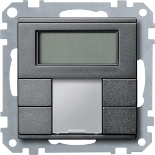 Merten Taster 2fach plus mit Raumtemperaturregler, anthrazit, System M