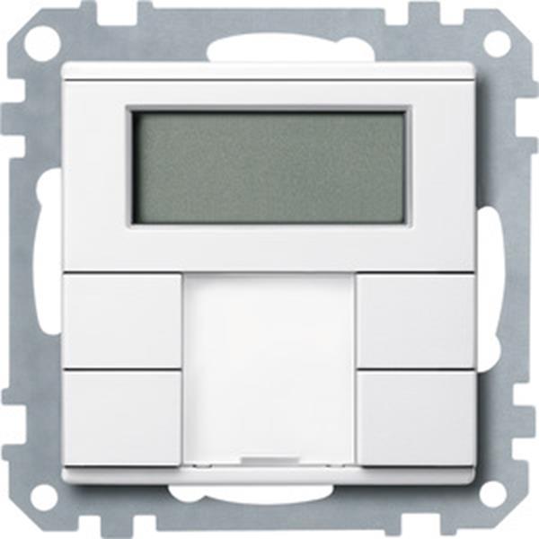 Merten Taster 2fach plus mit Raumtemperaturregler, polarweiß, System M