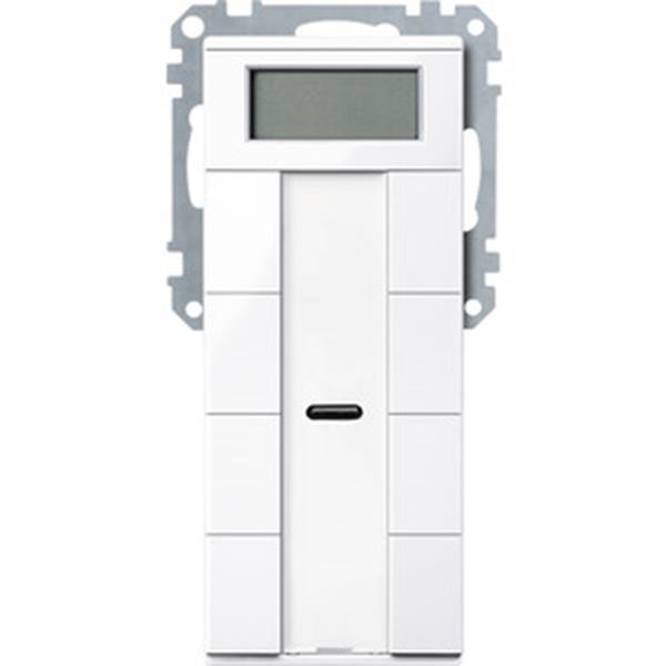Merten Taster 4fach plus mit Raumtemperaturregler, aktivweiß glänzend, System M