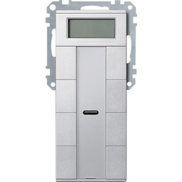 Merten Taster 4fach plus mit Raumtemperaturregler, aluminium, System M