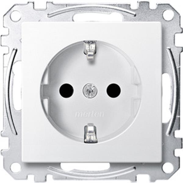 Merten SCHUKO-Steckdose, erhöhter Berührungsschutz, Steckklemmen, polarweiß, Sys