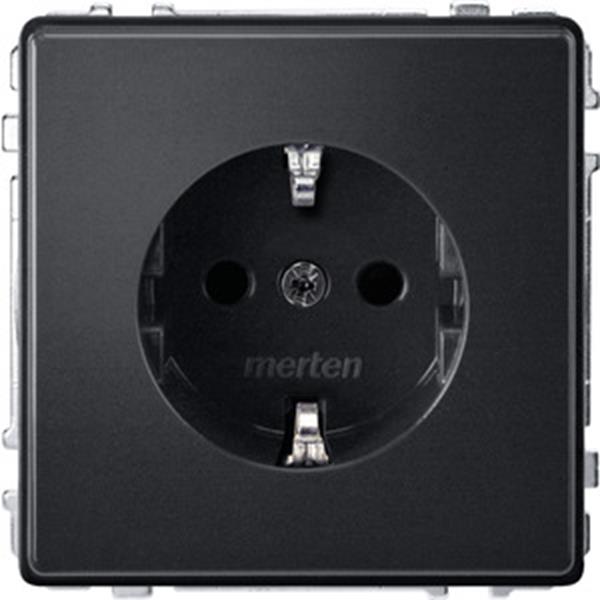 Merten SCHUKO-Steckdose, erhöhter Berührungsschutz, Steckklemmen, anthrazit, AQU