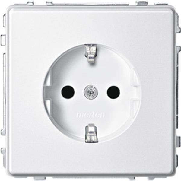Merten SCHUKO-Steckdose, erhöhter Berührungsschutz, Steckklemmen, polarweiß, AQU