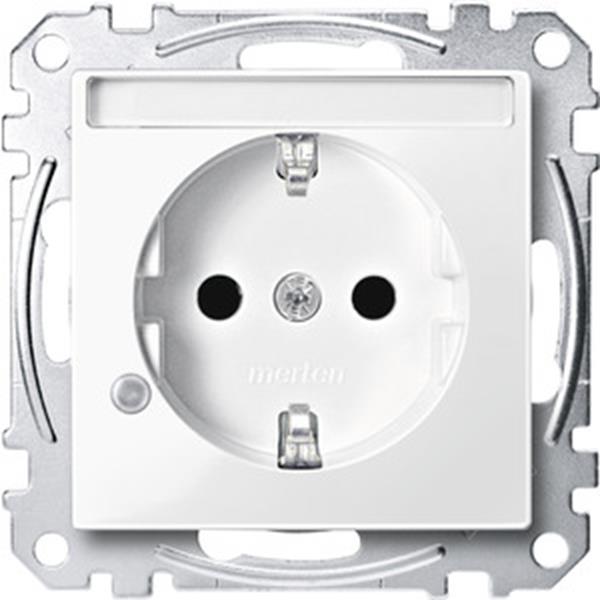 Merten SCHUKO-Steckdose mit Kontrolllicht und Schriftfeld, Berührungsschutz, Ste
