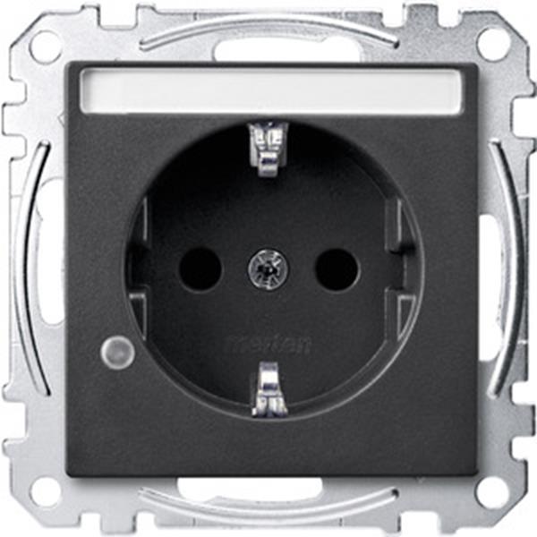 Merten SCHUKO-Steckdose mit Kontrolllicht und Schriftfeld, Berührungsschutz, Ste