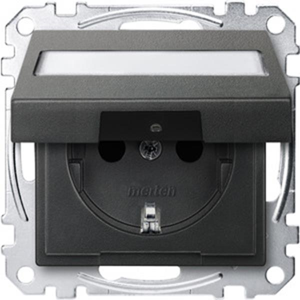 Merten SCHUKO-Steckdose mit Klappdeckel und Schriftfeld, Berührungsschutz, Steck