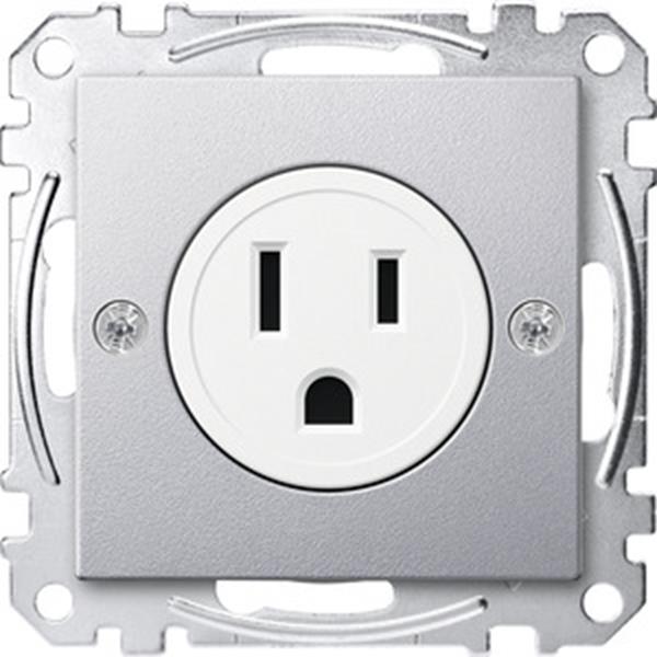 Merten USA-Steckdosen-Einsatz, 15 A, aluminium, System M