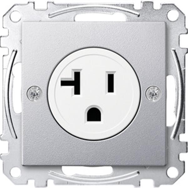 Merten USA-Steckdosen-Einsatz, 20 A, aluminium, System M