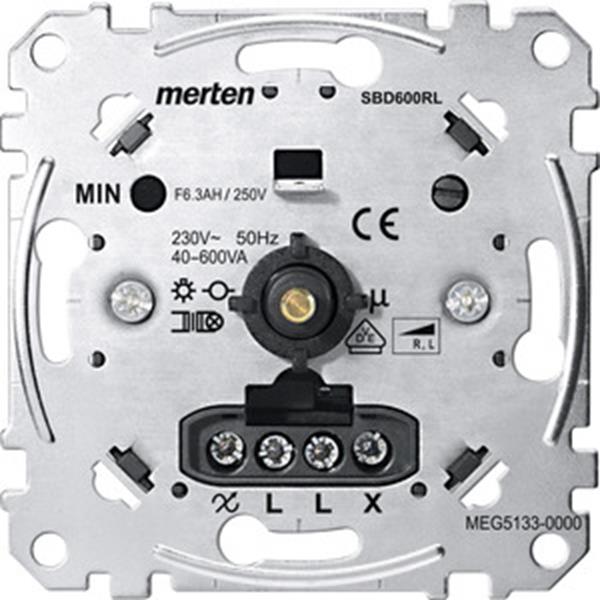 Merten Drehdimmer-Einsatz für induktive Last, 40-600 W/VA