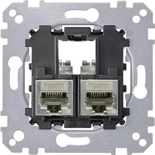 Merten Tragplatte 2fach mit Anschlußmodul Schneider Electric - Actassi RJ45 Cat6
