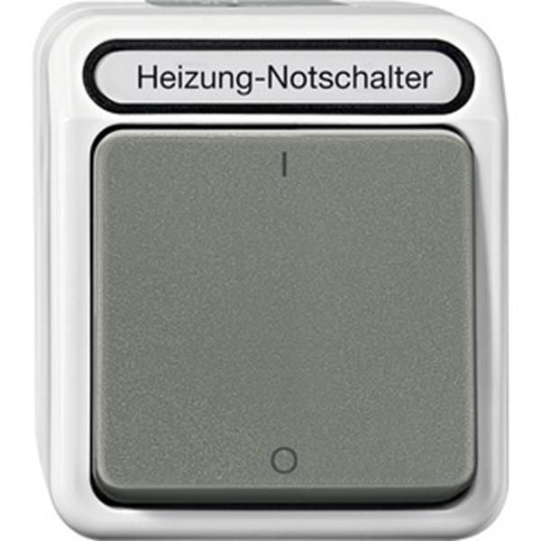 Merten Heizungs-Notschalter, Aus, 3-polig mit Kontrolllicht, lichtgrau, AQUASTAR