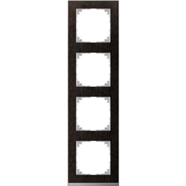 Merten M-Pure Decor-Rahmen, 4fach, Wenge/aluminium, M-Pure Decor
