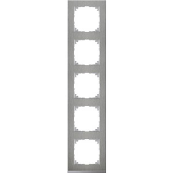 Merten M-Pure Decor-Rahmen, 5fach, Edelstahl/aluminium, M-Pure Decor