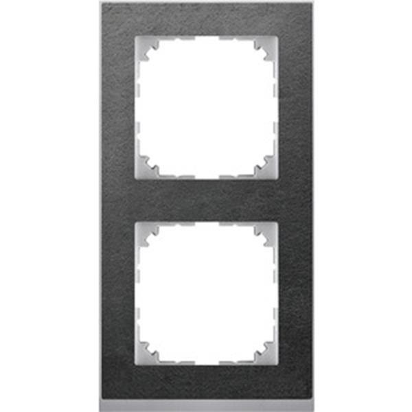 Merten M-Pure Decor-Rahmen, 2fach, Schiefer/aluminium, M-Pure Decor