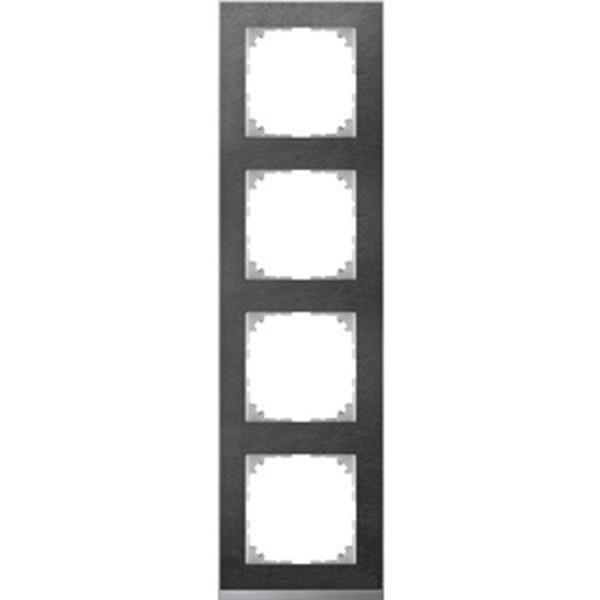 Merten M-Pure Decor-Rahmen, 4fach, Schiefer/aluminium, M-Pure Decor