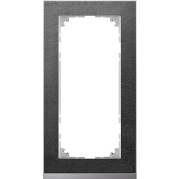 Merten M-Pure Decor-Rahmen, 2fach ohne Mittelsteg, Schiefer/aluminium, M-Pure De