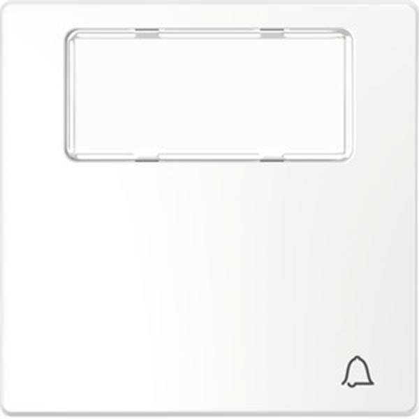 Merten Wippe mit Schriftfeld und Kennzeichnung Klingel, Lotosweiß, System Design