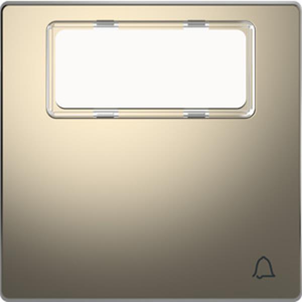 Merten Wippe mit Schriftfeld und Kennzeichnung Klingel, Nickelmetallic, System D