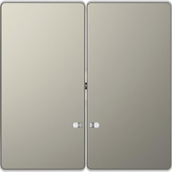 Merten Doppelwippe mit Kontrollfenster, Nickelmetallic, System Design