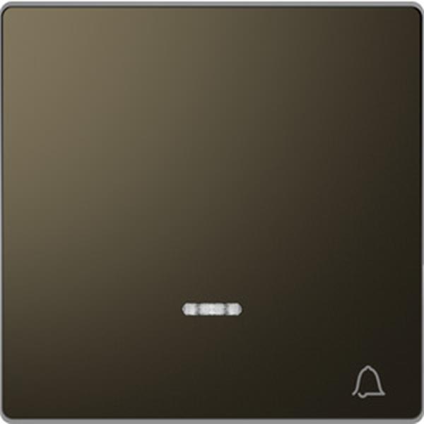 Merten Wippe mit Kontrollfenster und Aufdruck Klingel, Moccametallic, System Des