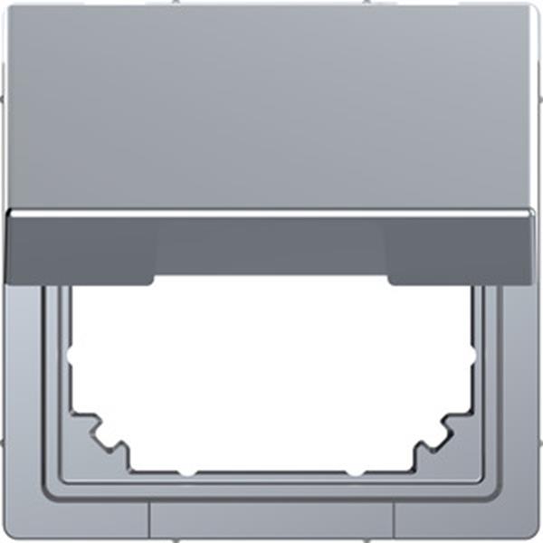 Merten Adapter mit Klappdeckel für Einsätze nach DIN 49075, Edelstahl, System De