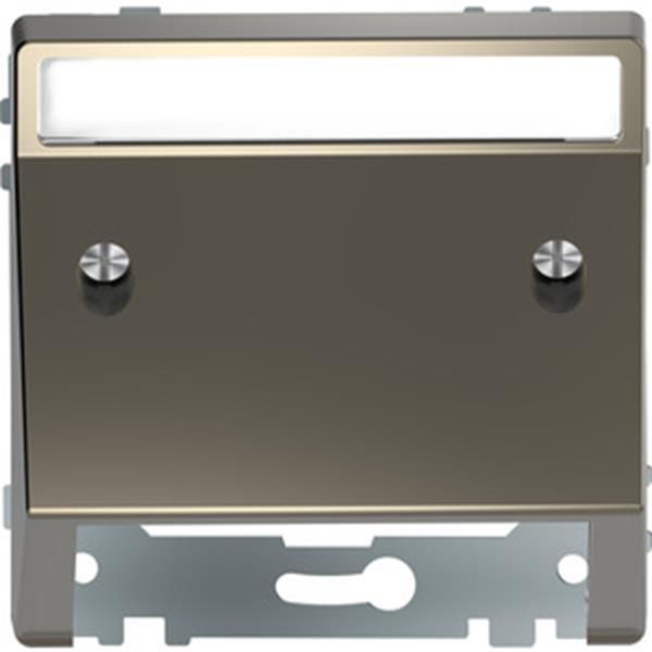 Merten Schrägauslass mit Schriftfeld, Nickelmetallic, System Design