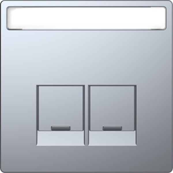 Merten Zentralplatte für Schneider Electric-Connector 2fach, Edelstahl, System D