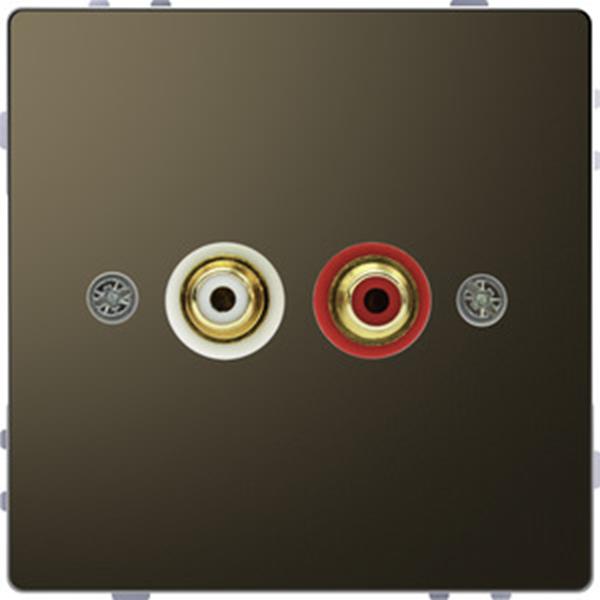 Merten Steckdose für Audio Anschluss, Moccametallic, System Design