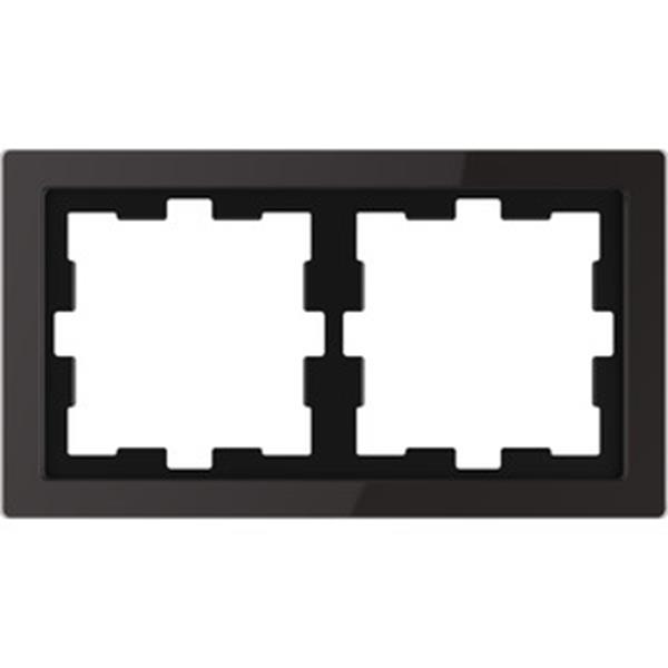 Merten D-Life Glas Rahmen, 2fach, Onyxschwarz
