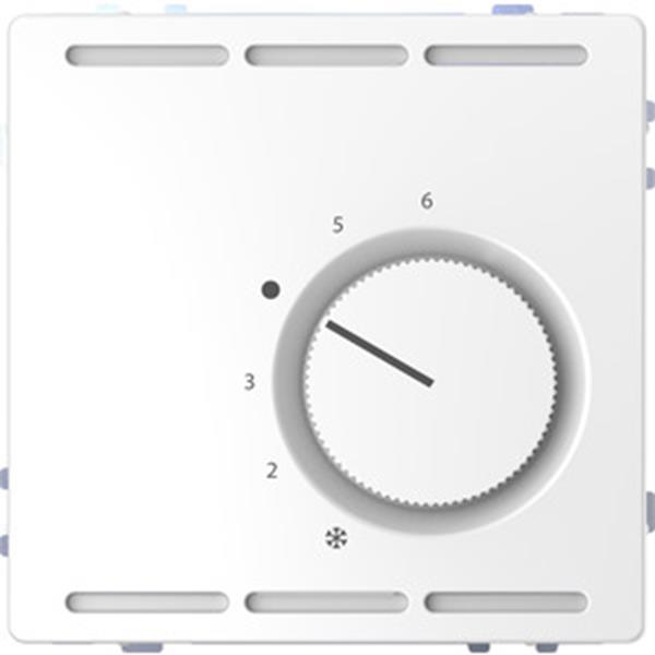 Merten Raumtemperaturregler 24V mit Wechselkontakt und Zentralplatte, Lotosweiß,