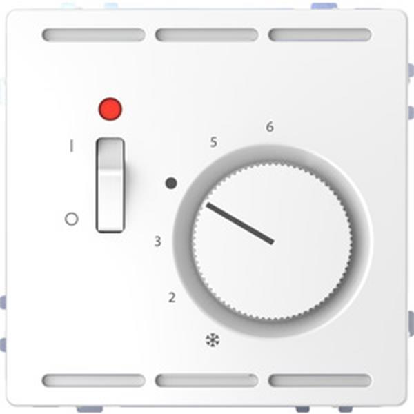 Merten Raumtemperaturregler 230V mit Schalter und Zentralplatte, Lotosweiß, Syst