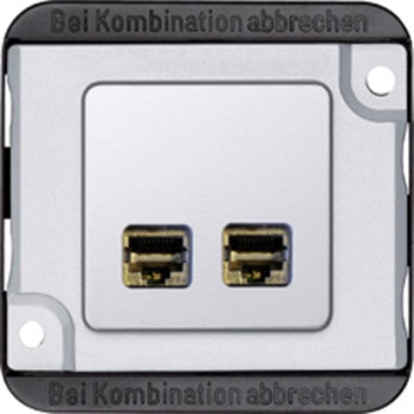 Merten Panzer Actassi Anschlussmodul RJ45, 2fach, mit Zentralplatte