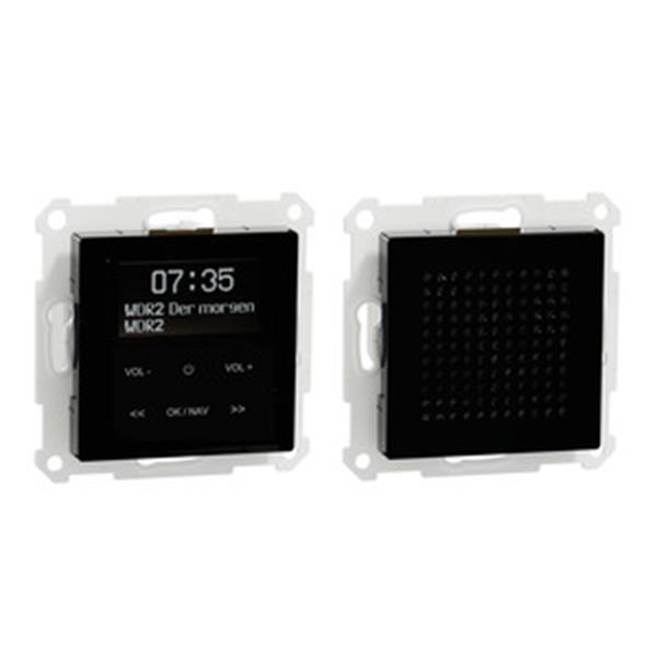 Merten DAB+ Radio Set mit Bluetooth inklusive Lautsprecher, Farbe Schwarz für Sy