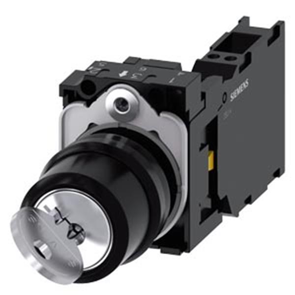 Siemens Schlüsselschalter RONIS, 22 mm, rund, Kunststoff, 2 Schalterstellungen O