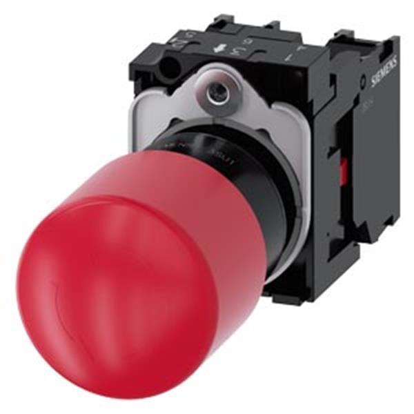 Siemens Not-Halt-Pilzdrucktaster, 22 mm, rund, Kunststoff, rot, 1Ö, 1Ö