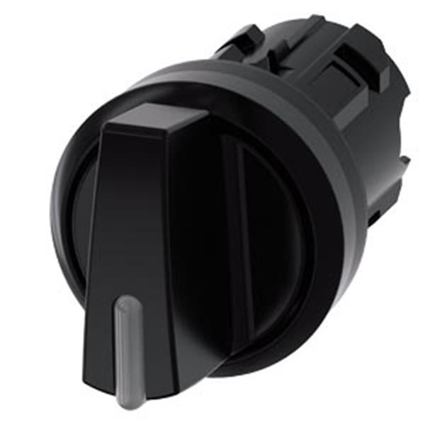 Siemens Knebelschalter beleuchtbar, 22mm, rund, Kunststoff, schwarz, Knebel kurz