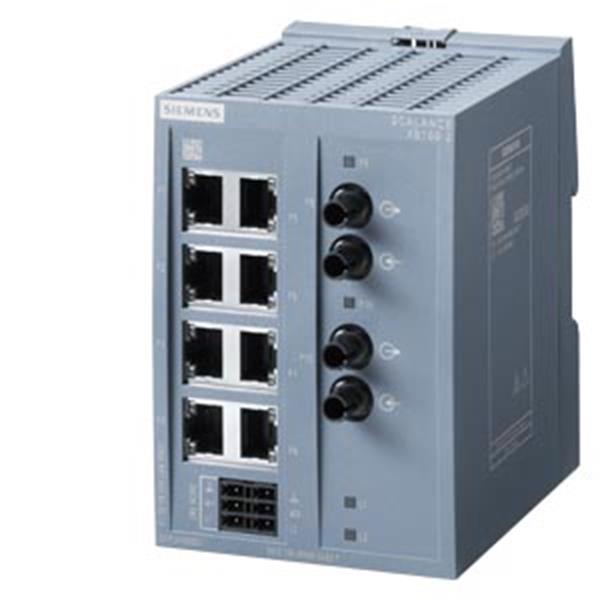 SCALANCE XB108-2, unmanaged switch, 8x 10/100 Mbit/s ports,2x 100 Mbit/s MM BFOC