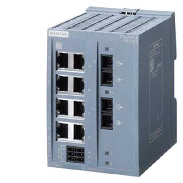 SCALANCE XB108-2, unmanaged switch, 8x 10/100 Mbit/s ports, 2x 100 Mbit/s MM SC