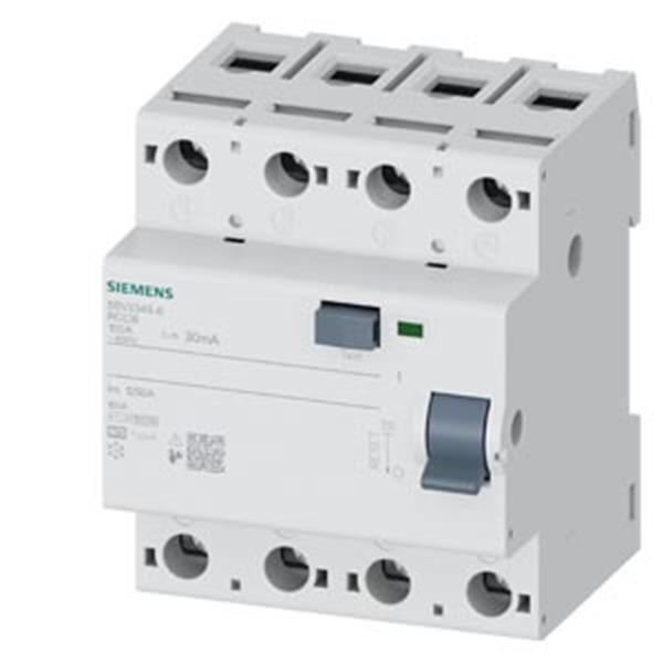 Siemens FI-Schutzschalter, 4-polig, Typ A, In: 100 A, 30 mA, Un AC: 400 V